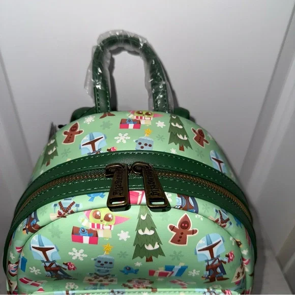 Loungefly Star Wars The Mandalorian Chibi Holidays Backpack - Picture 5 of 6